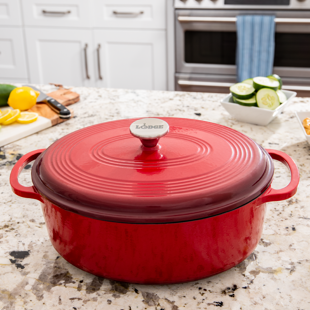 Essential Enamel Oval Dutch Oven - Lodge
