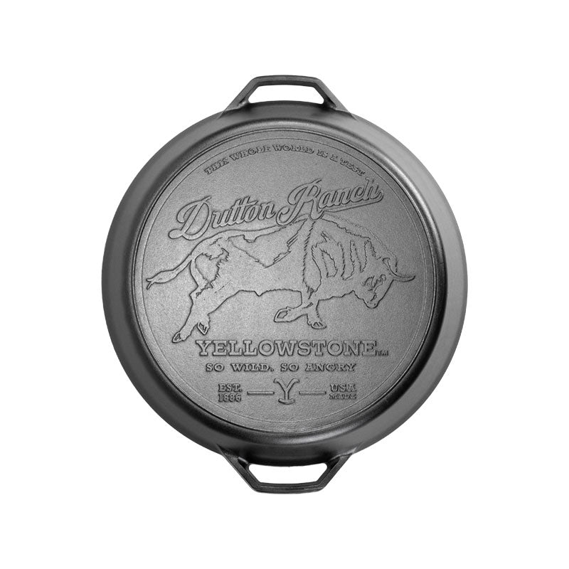 Yellowstone? 17 Inch Seasoned Cast Iron So Wild. So Angry Dual Handle Pan - Lodge